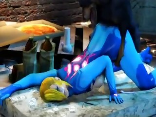 Metroid's Samus getting fucked by a dog