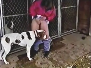 Dog fucks woman in a hardcore mode